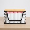ALOCEO Extra Large Trash Bag Holder Dispenser With Bamboo Top,
