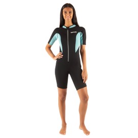 Seac Women's Look Lady 2.5mm Neoprene Snorkeling Diving Water Shorts for Kids - Black/Light Blue, XL