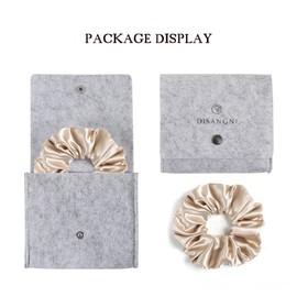 DISANGNI Silk Hair Scrunchies for Frizz&Breakage Prevention, Pure 22Momme100% Mulberry Silk Hair Ties No Damage, Elastic Silk ponytail Holders, 16Pc, Random Color (Gold)