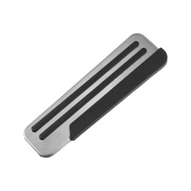 A ABSOPRO Foot Pedal Cover Non-Slip No Drill Metal Silver Tone