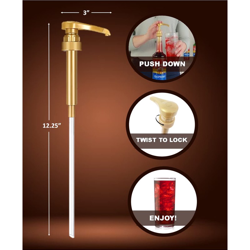 Jimoco Syrup Pump Includes Caramel Syrup for Coffee- 25.4 Ounces