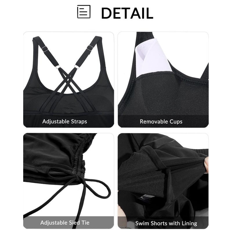 Yonique Blouson - Traje de baño tankini para mujer con