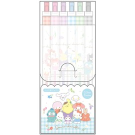 Tees Factory Sanrio Characters Retractable Gel Pen Flower Set of 6: Red/Pink/Purple/Blue/Green/Black Size: Approx. 5.7 x 2.4 x 0.6 inches (145 x 62 x 15 mm) SR-5543590FS