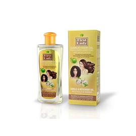 First Lady Herbal (Ayurvedic) GARLIC Hair Oil 300ml – For Repairing & Restoring Hair – With Rosemary - For Afro Asian European Hair Types