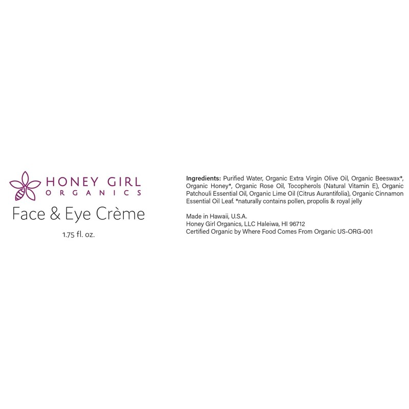 Honey Girl Organics Face & Eye Crème, USDA Certified Organic