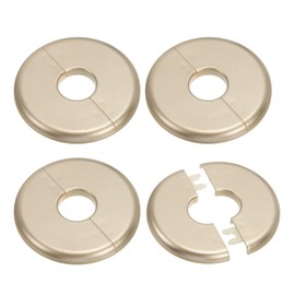 PATIKIL Wall Split Flange 0.93"/23.5mm, 4Pcs ABS Round Self-Adhesive Escutcheon Plate Cover Buckle for Water Pipe Faucet Decoration, Gold