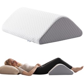 Knee Wedge Pillow 8'' for Post-Surgery Recovery - Leg Elevation Support for Sleep Position, Alleviating Lower Back & Hip Pain Enhancing Circulation in Ankles Legs Triangle Pillow with Removable Cover