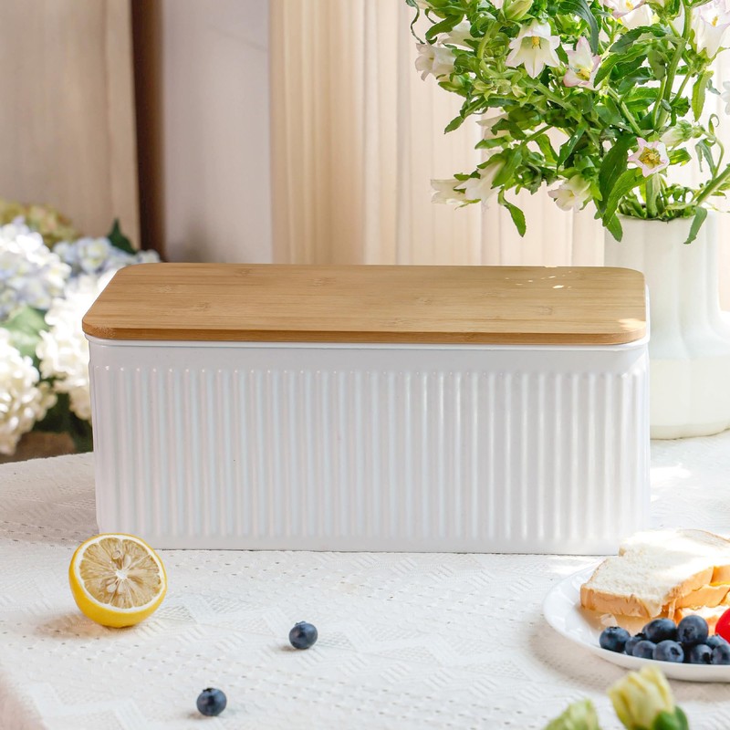 HOME PALETTE Large Bread Box for Kitchen Countertop Corner Breadbox