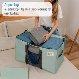 VENO 2 Pack Heavy Duty Extra Large Moving Bags for Clothes，Moving House Essentials,Underbed Storage Packing Boxes for Duvet,Waterproof Laundry Bags Organiser (Light Green, 2 Pack)