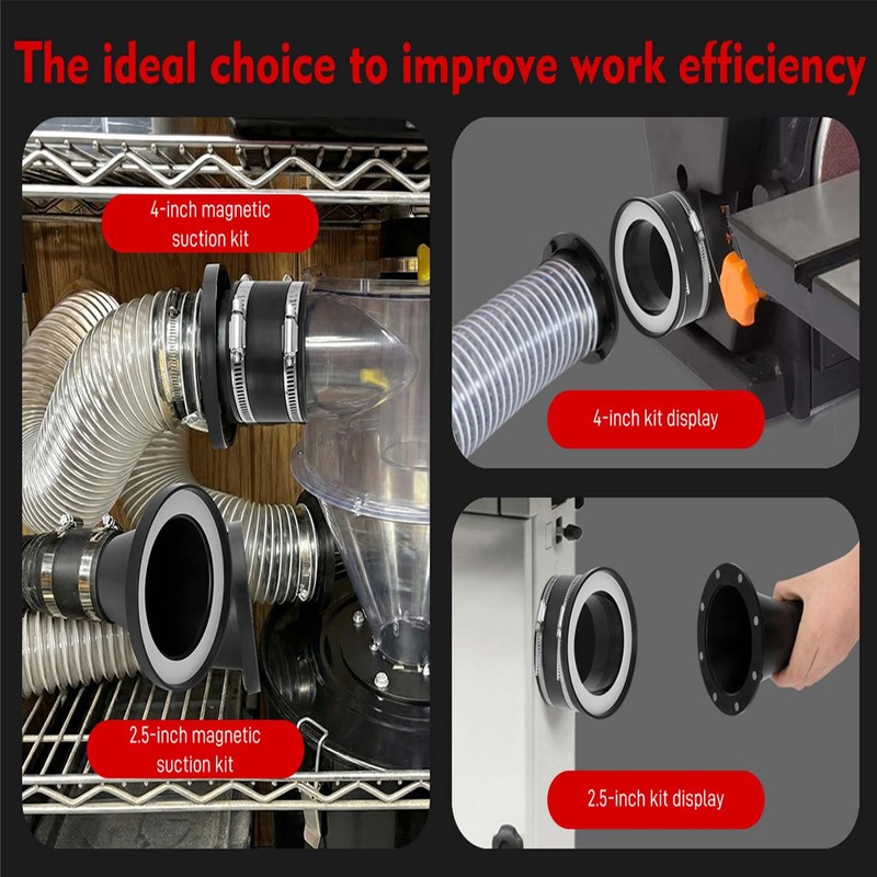 4" & 2.5"Magnetic Dust Collection Fittings for Dust Collectors, 14-Piece