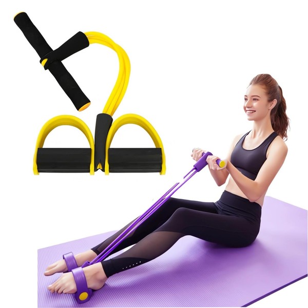 21 Fitness Resistance Bands-4 Tube Pedal Ankle Puller, 2025 New