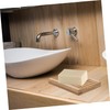 iplusmile Bamboo Soap Dish Set 2pcs Wave-Shaped Soap Holder Drainage