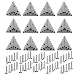 TERF® 12 Pcs Heavy Duty 45mm Pyramid Angel Mounting Corner Brace Bracket Joining Fixing Repair Self Support Steel Plates with Fixing Screw