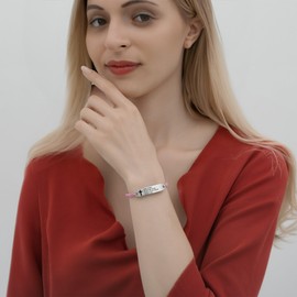 AOAMID Bible Verse Bracelet-Stainless Steel Scripture Quotes Inspirational Bracelet Faith Christian Bracelet for Women, Christmas gift for women (IM1482PK-The lord)