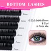 TDANCE Bottom Lash Extension 0.03/0.05/0.07mm Thickness Bottom Eyelashes Lower Lash