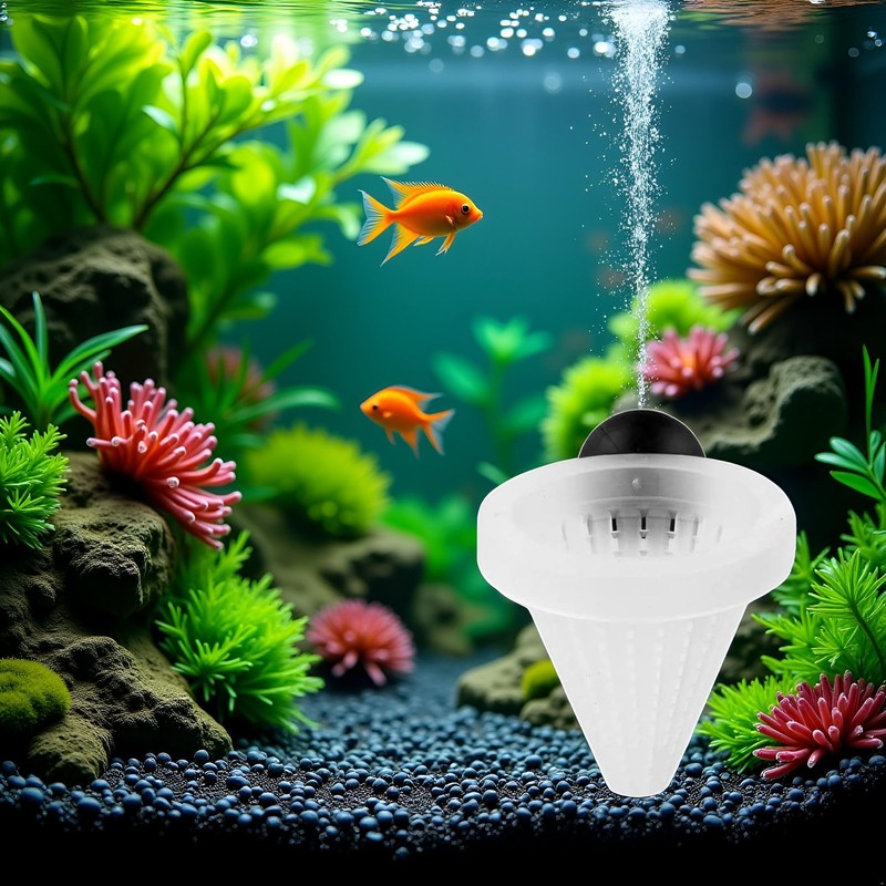 1 Pc White Cone Shape Aquarium Red Worm Fish Feeder