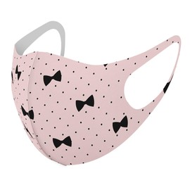 [igsticker] デザイン マスク ２枚セット ポリエステル 洗える 布マスク XLサイズ 大きめ 男性用 012525 ピンク ドット リボン