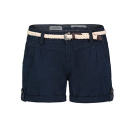 Eight2Nine Women's Chino Shorts with Braided Belt, dark blue