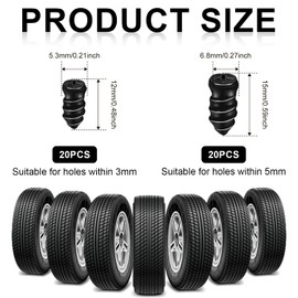 NQEUEPN 40pcs Car Tyre Repair Nails, Rubber Tire Screws with Screwdriver Rubber Tire Repair Plugs for Cars Trucks Motorcycles(20 S+20 L)