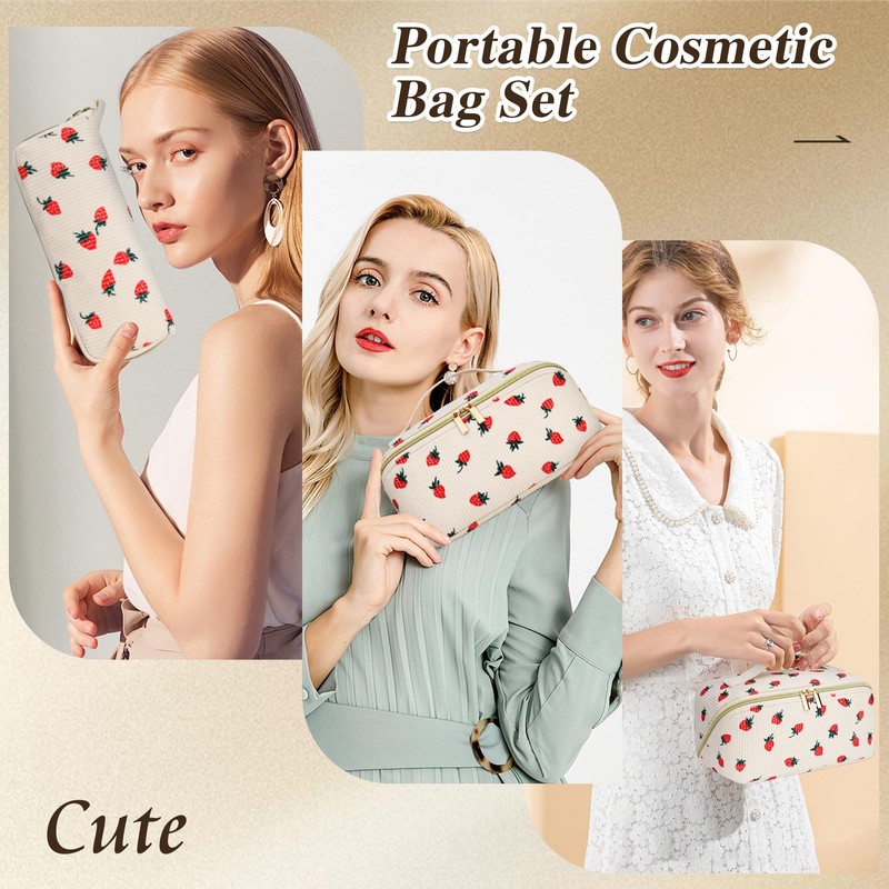 Travel Makeup Bag, #2 Strawberry