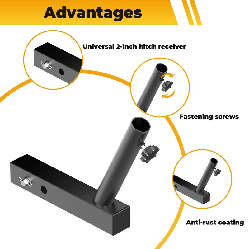 GOORIDA Hitch Flag Pole Holder for Truck, Fits Standard 2"