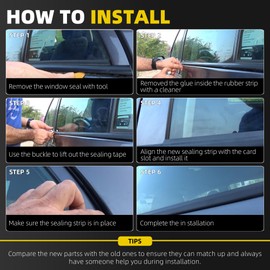 Dasbecan 4Pcs Weatherstrip Window Seal Chrome Car Window Moulding Trim Compatible with Honda Accord 2008-2012 Replaces#72410-TA0-A01 72450-TA0-A01 72910-TA0-A01 72950-TA0-A01