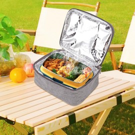 Natudeco Oxford Fabric Bento Box, 7.3 Ounces, Portable Oven, Travel Food Warmer, Cool Bag, Foldable Heated Heatbox Lunch Box with Handle for Office, School, Playing