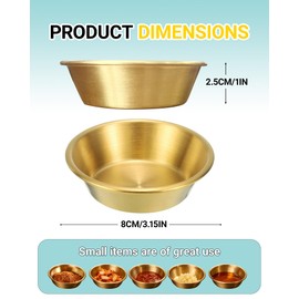 Gold Stainless Steel Dipping Bowls 10 Pack, 3.15 Inch