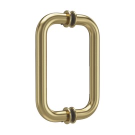Bathlink 8" Shower Door Handle, Back to Back Tubular Handle Compatible with 1/4" to 1/2" Thickness Glass for Shower Doors, Stainless Steel 304 Shower Doors Handles Replacement in Brushed Gold
