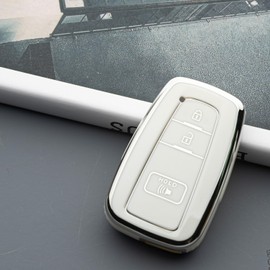 WTSHOPME Key Fob Cover Fit for Toyota 4Runner C-HR Corolla RAV4 Highlander Prius Prime C V AWD-e Smart Remote Key