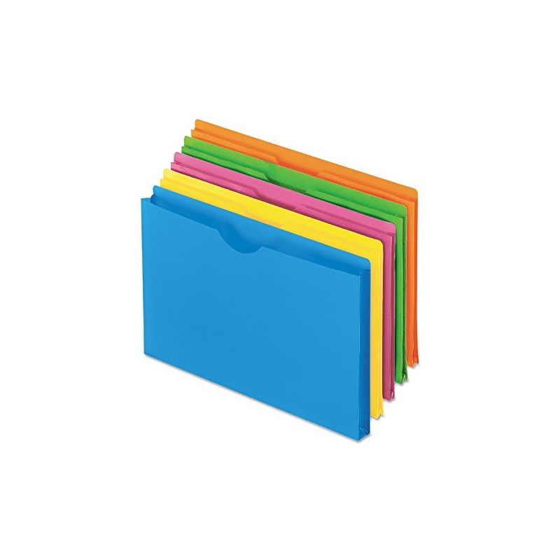 Pendaflex Glow Poly File Jacket, Straight Tab, Letter Size, Assorted