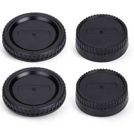 JJC Gehäusedeckel + Objektivdeckel (hinten) für Nikon F Mount DSLR Kameras & Nikon F Mount-Objektiv (2 Sets)