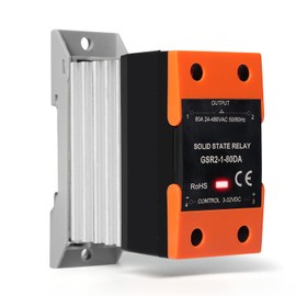 DEWIN Solid State Relay DC 3-32V Control AC 24-480V Single-Phase SSR Relay with Heatsink DIN Rail Mounting 80A