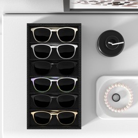 Sunglasses Tray,Sunglasses Organizer Storage,Glasses Holder Organizer,Jewelry Tray, Glasses Organizer, Eyeglasses Sunglasses Display,Velvet Tray for Jewelry Display (1, Carbon fiber)