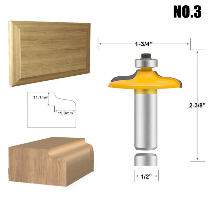 LEATBUY Door&Drawer Front Edging Router Bit Set 1/2-Inch Shank 4