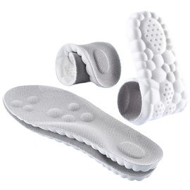 4D Cloud Technology Insole - Super Soft Comfort Insoles, Soft Foot Protection Cloud Feeling Insole, U-Shape Memory Foam Insoles, 4D Sports Memory Foam Insoles (Gray, Men 6.5-7.5/Women 8-9)