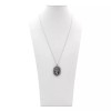 Controse rose cameo necklace with black epoxy stainless steel pendant