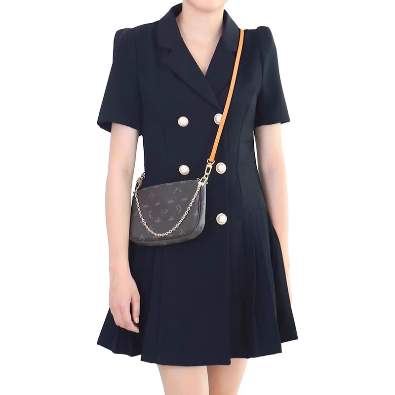 jiesinlov Vachetta Leather Replacement Shoulder Strap for Handbag (Beeswax Double