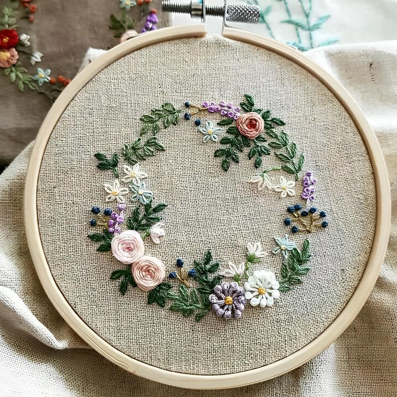WUSJCOF 3 Sizes Round Embroidery Hoop Set, Cross Stitch Ring,