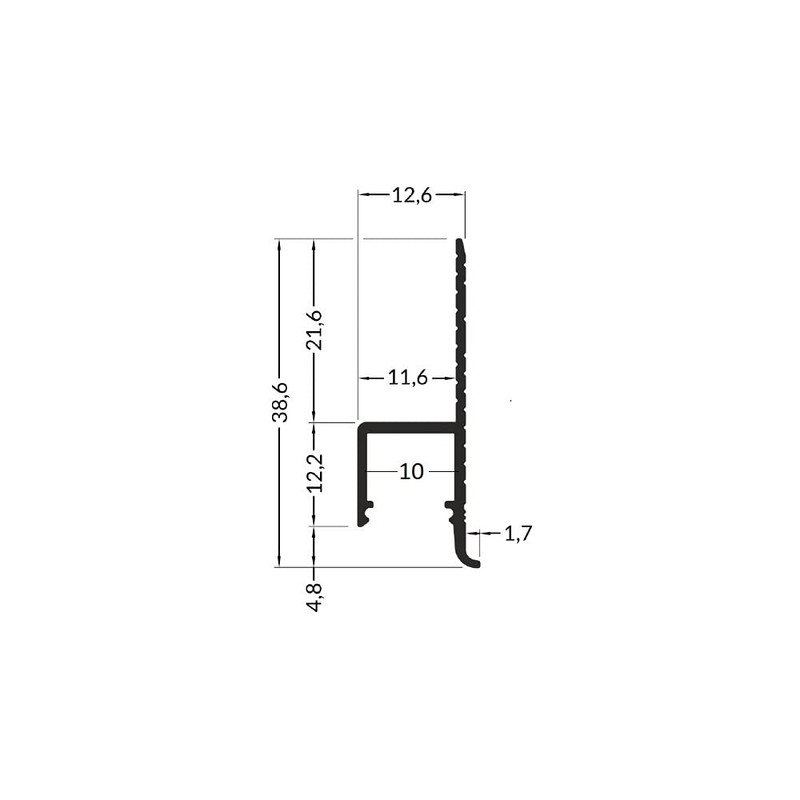 1m Plater-in LED Profile DWT1 for Ceiling and Drywall, Opal