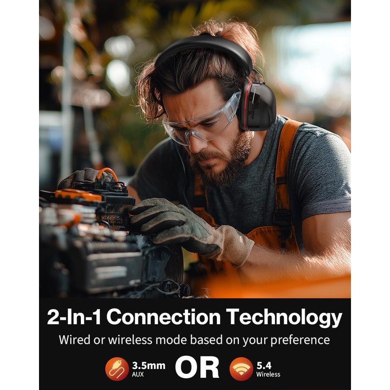 Bluetooth 5.4 Hearing Protection Headphones with 120H Working Time, 30dB