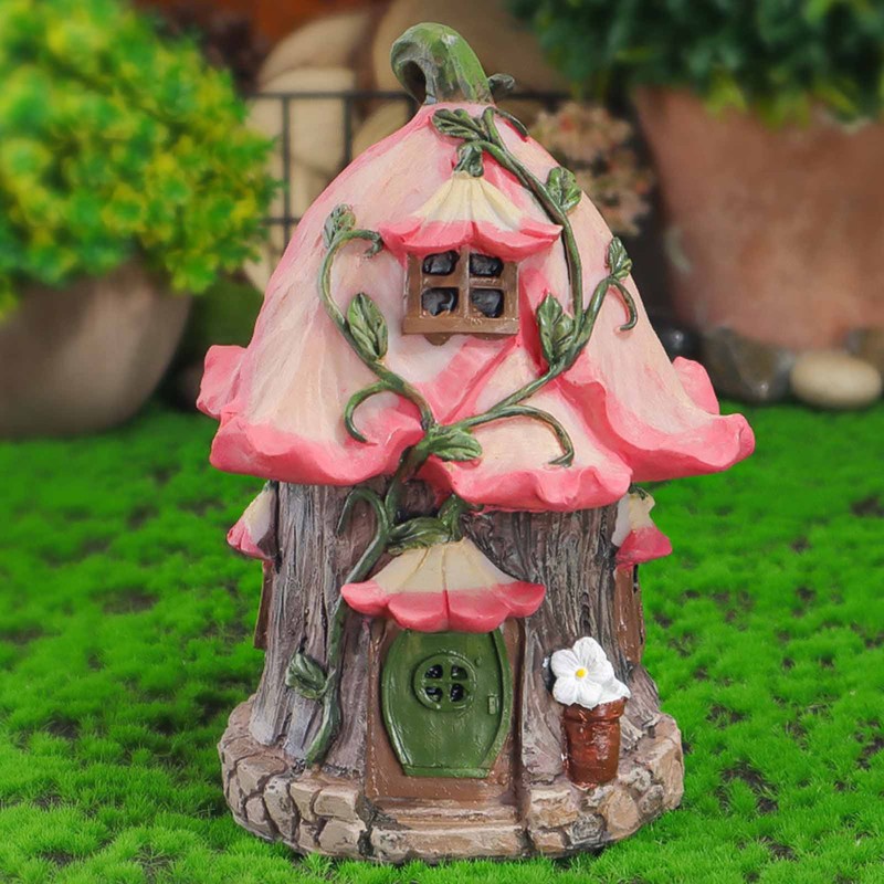 Gnome Fairy House Resin Dustproof Waterproof Garden Gnomes House Figurine