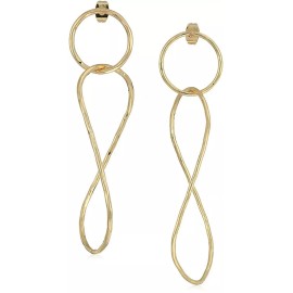 French Connection Women's Large Interlocking Gold Drop Earrings $38 Tags #FC2