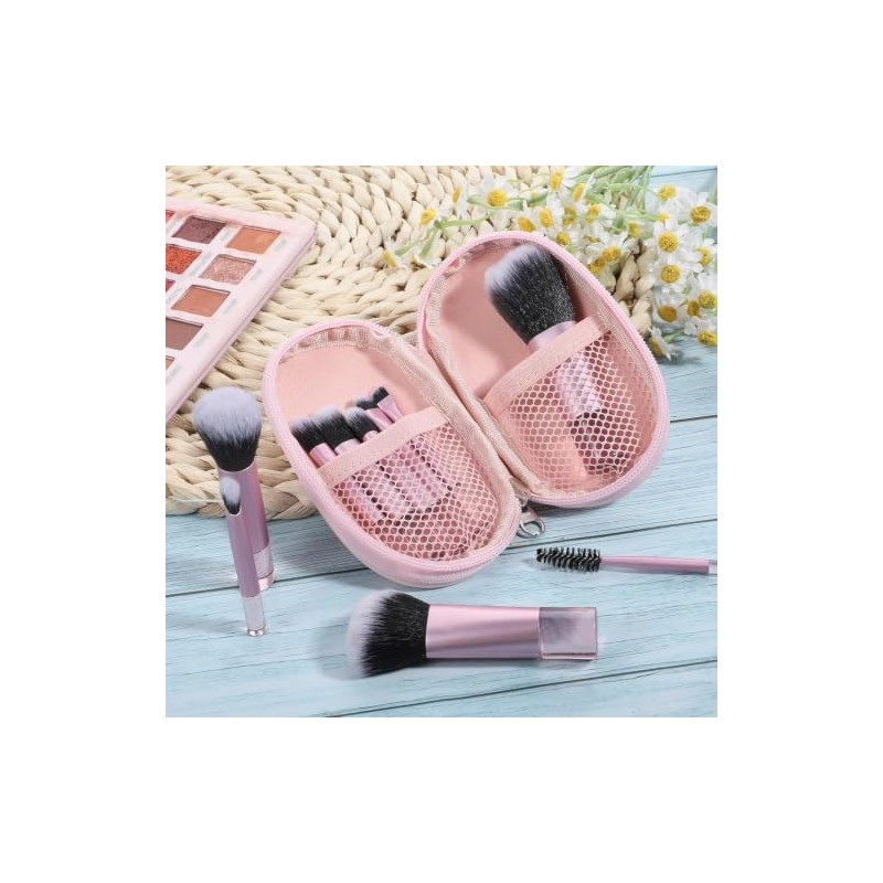 10pcs Brochas de Maquillaje Profesional de Viaje Mini Pinceles con