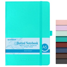Bullet Dotted Hardcover Journal Notebook, A5 140 Pages 120Gsm Thick Paper for School,Note Taking,Work,Diary，5.7''*8.3'',Turquoise
