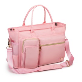 Rabjen Nurse Tote Bag for Work with Padded 15.6” Laptop Sleeve, Medical Supplies Shoulder Bag for Home Health Care