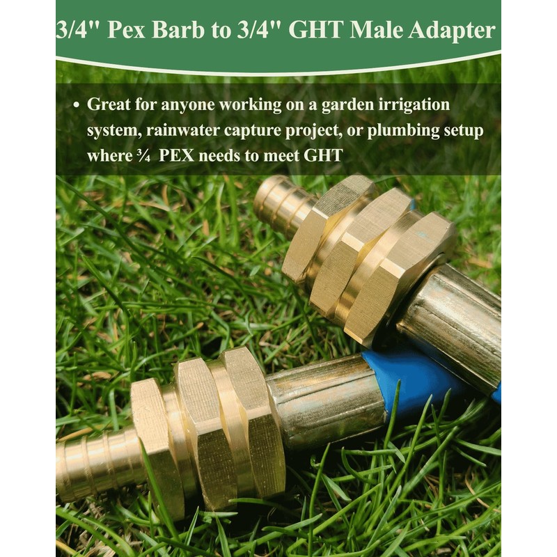 3/4"PEX to 3/4" Garden Hose Male Adapter for PEX-B/C Tubing