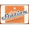 Generisch Tin Sign Retro 40 x 30 cm Gas Station