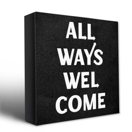 KGHYT All Ways Welcome Sign,Welcome Home Banner,Wooden Plaque Sign Box For Desk Home Bedroom Farmhouse Office Desk Shelf.(066)