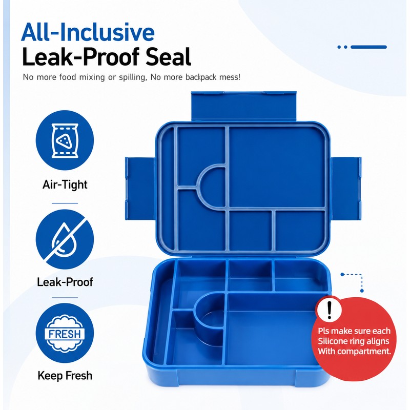45 oz Leakproof Bento Lunch Box for Adults, Microwave Safe
